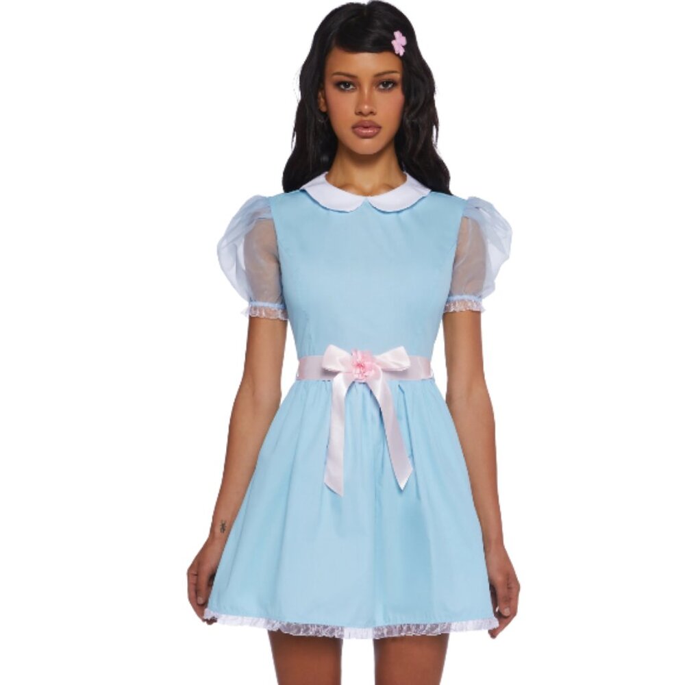 Come Play With Us Costume Large Pay girl Blue Dolls Lady